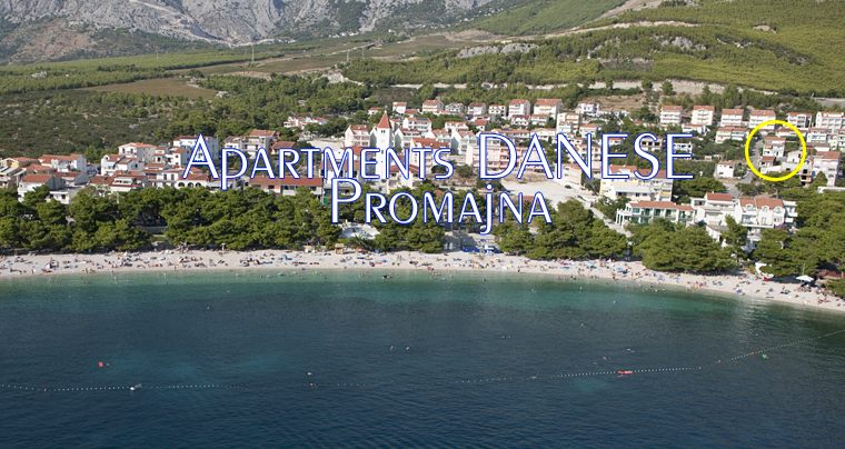 Position of apartments DANESE in Promajna